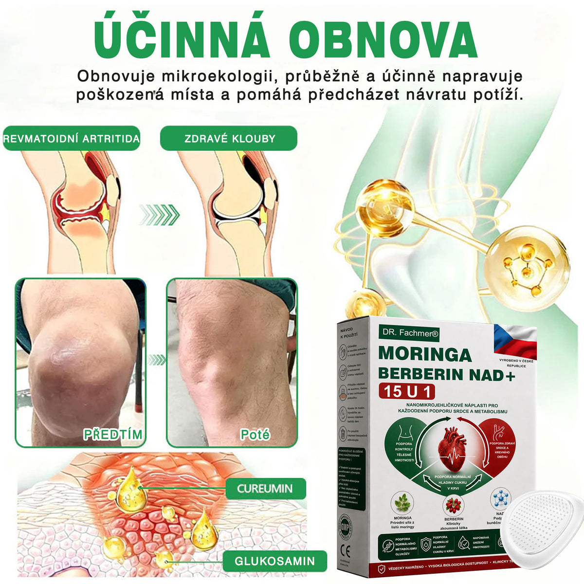 🏆 DR.Fachmer® Moringa + Berberin + NAD+ 15v1 nano-mikrojehličková náplast | Nová generace péče o tělo s pokročilou nano formulí ✨