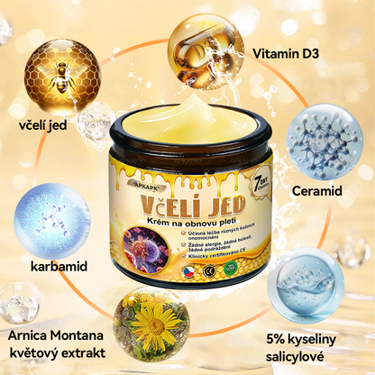 🐝🐝Dermatologicky a klinicky testováno👩‍⚕️DR.Fachmer®Bee Venom Krém na obnovení pleti🐝 pomáhá při léčbě kožních problémů, jako jsou: vrásky, jizvy, pigmentové skvrny, strie, akné, psoriáza, ekzém, kožní změny, podráždění, záněty a další kožní problémy.