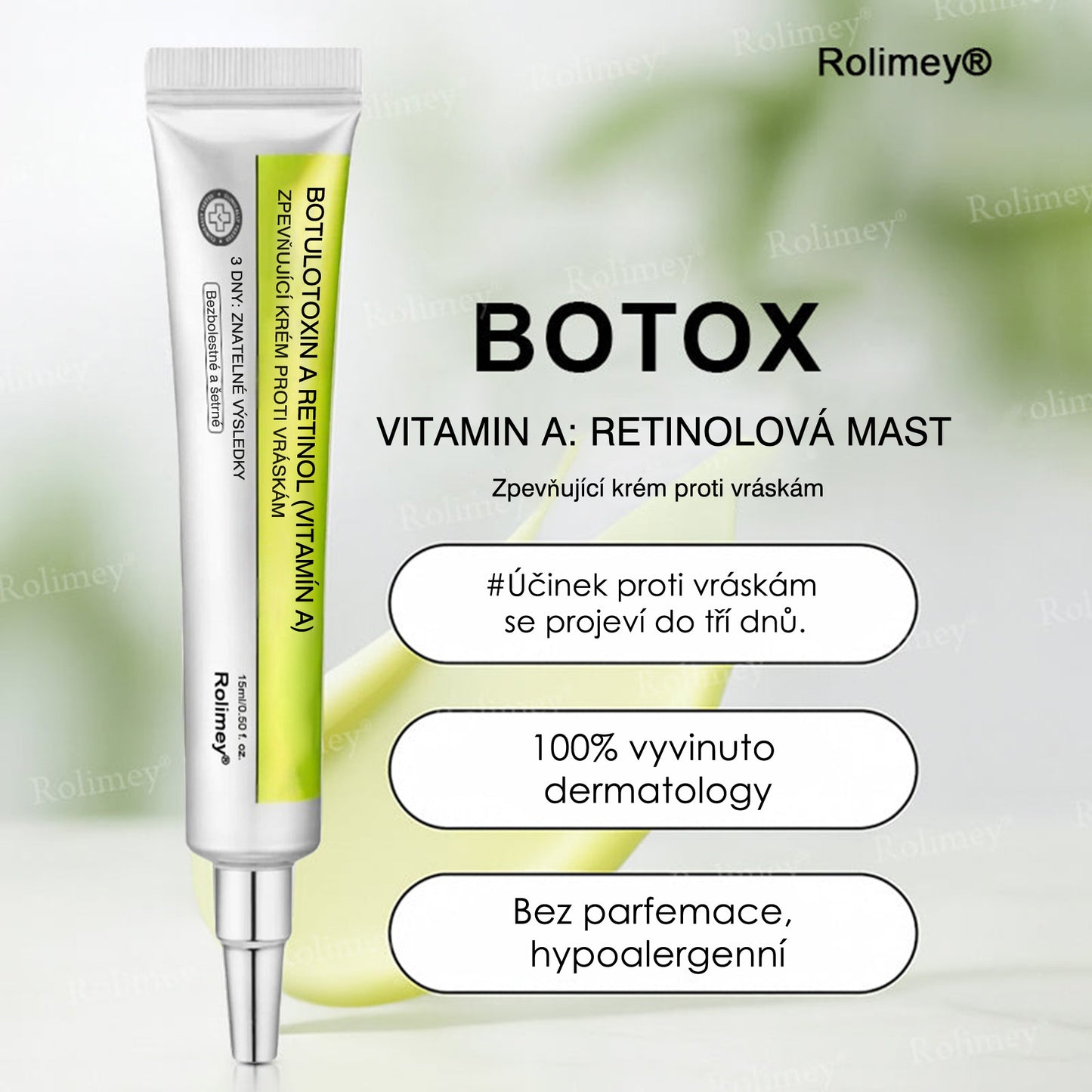 🔔Vyrobeno a odesláno z České republiky | Rolimey® Botox & Vita-A Retinol Shot Krém na vrásky a zpevnění pokožky – Poslední den akce 70% SLEVA