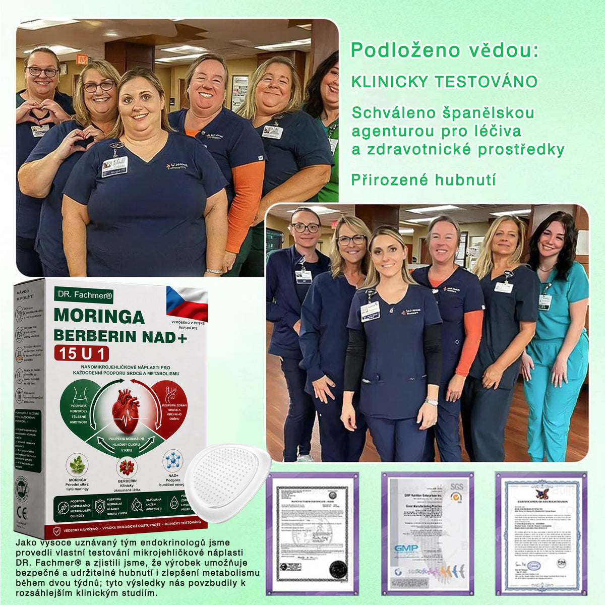 🏆 DR.Fachmer® Moringa + Berberin + NAD+ 15v1 nano-mikrojehličková náplast | Nová generace péče o tělo s pokročilou nano formulí ✨