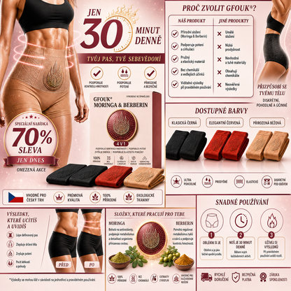 🧩🧩Oficiální obchod značky | 🎁GFOUK® 2026 Moringa a berberin 4 v 1 – mikročásticové tvarovací šortky na spalování tuku