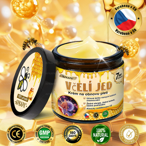 🐝🐝Dermatologicky a klinicky testováno👩‍⚕️DR.Fachmer®Bee Venom Krém na obnovení pleti🐝 pomáhá při léčbě kožních problémů, jako jsou: vrásky, jizvy, pigmentové skvrny, strie, akné, psoriáza, ekzém, kožní změny, podráždění, záněty a další kožní problémy.