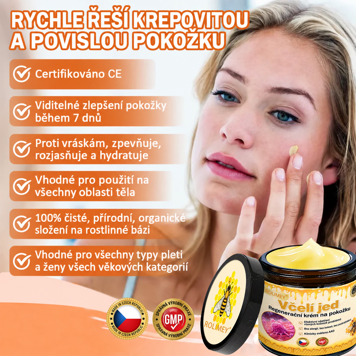 🌞Rolimey® Komplexní krém s včelím jedem Pro— Zpevňující péče pro všechny typy pokožky 🌞