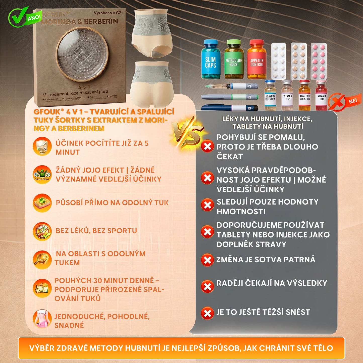 🧩🧩Oficiální obchod značky | 🎁GFOUK® 2026 Moringa a berberin 4 v 1 – mikročásticové tvarovací šortky na spalování tuku
