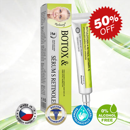 🔔Vyrobeno a odesláno z České republiky | Rolimey® Botox & Vita-A Retinol Shot Krém na vrásky a zpevnění pokožky – Poslední den akce 70% SLEVA