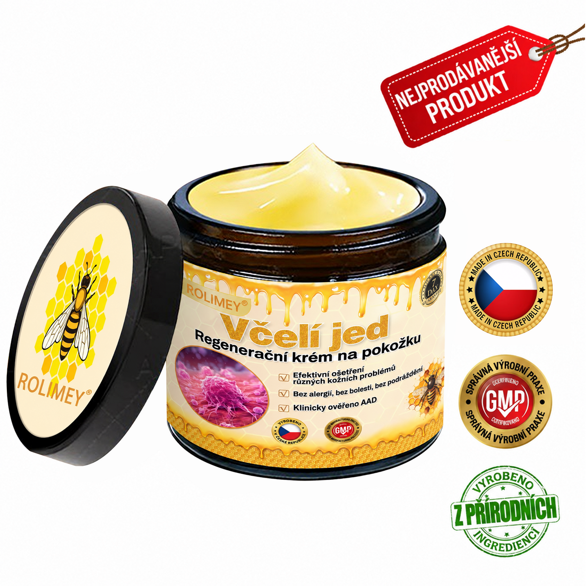 🌞Rolimey® Komplexní krém s včelím jedem Pro— Zpevňující péče pro všechny typy pokožky 🌞