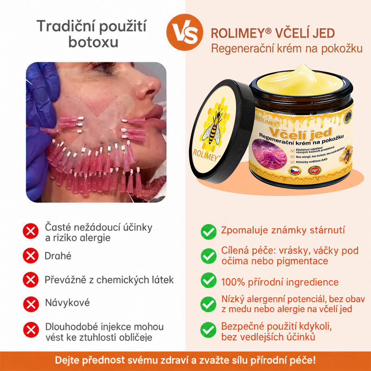 🌞Rolimey® Komplexní krém s včelím jedem Pro— Zpevňující péče pro všechny typy pokožky 🌞