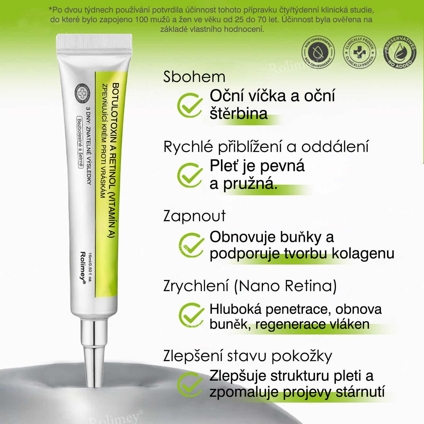 🔔Vyrobeno a odesláno z České republiky | Rolimey® Botox & Vita-A Retinol Shot Krém na vrásky a zpevnění pokožky – Poslední den akce 70% SLEVA