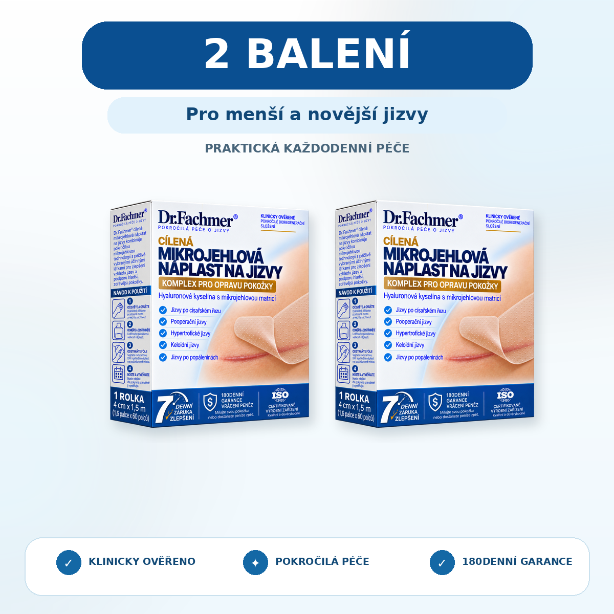 Dr.Fachmer®⭐Bio-regenerační mikrojehličková náplast na jizvy – silikonová péče s regeneračním proteinovým komplexem